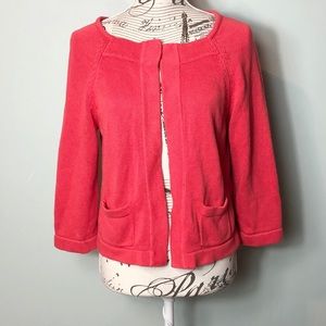 Talbots cardigan top coral size medium